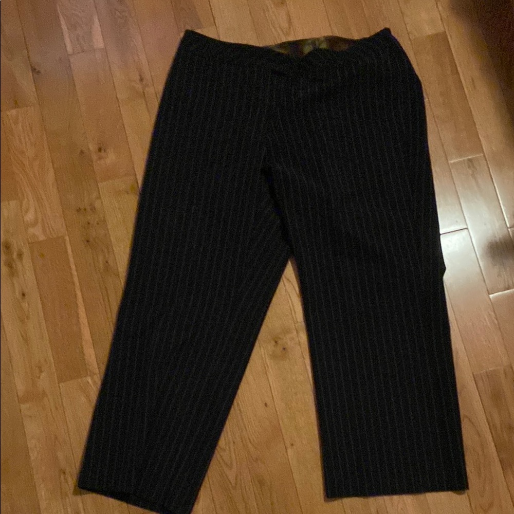 Chapter Black Formal Trousers with Classic Pinstripes